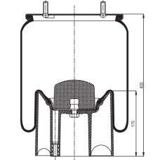 Air Spring Assembly - Flexair 9000NB, 325-350mm Ride Height / Trailer